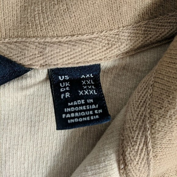 Land's End Quarter 1/4 Zip Pullover Sweater Beige Tan Striped Long Sleeve XXL 2X - Picture 5 of 14